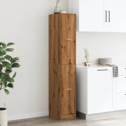 Berkfield Home Apothecary Cabinet¬†Artisian Oak 30x41x174.5 cm Engineered Wood in Brown - thumbnail 4