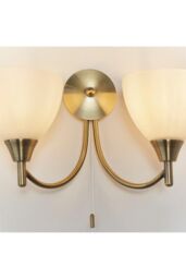 Netlighting Alton 2 Light Indoor Wall Light Antique Brass with Opal Glass E14 in Gold - thumbnail 6