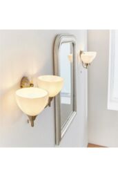 Netlighting Alton 2 Light Indoor Wall Light Antique Brass with Opal Glass E14 in Gold - thumbnail 5