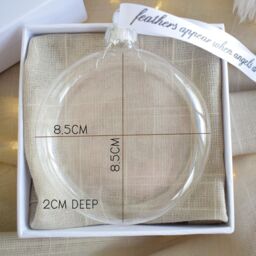 Amaya Rose Ltd In Memory of Feather Round Bauble Gift Boxed. Plain Christmas decor in Clear - thumbnail 6