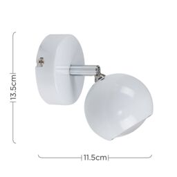 ValueLights Retro Eyeball Spotlight White Indoor Wall Spotlight - thumbnail 5