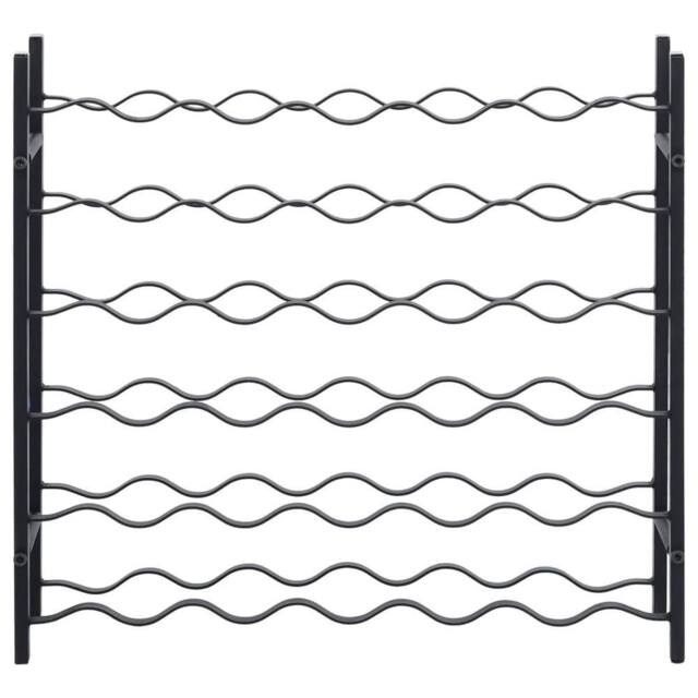 Berkfield Home Durable Wine Rack for 36 Bottles Black Iron - image 1