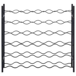 Berkfield Home Durable Wine Rack for 36 Bottles Black Iron - thumbnail 1
