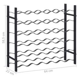 Berkfield Home Durable Wine Rack for 36 Bottles Black Iron - thumbnail 6