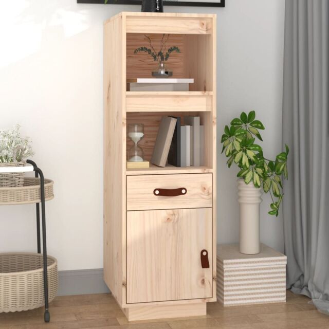 Berkfield Home Highboard 34x40x108, 5 cm Solid Wood Pine in Brown - image 1