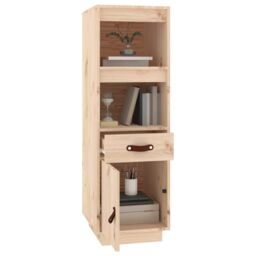 Berkfield Home Highboard 34x40x108, 5 cm Solid Wood Pine in Brown - thumbnail 4