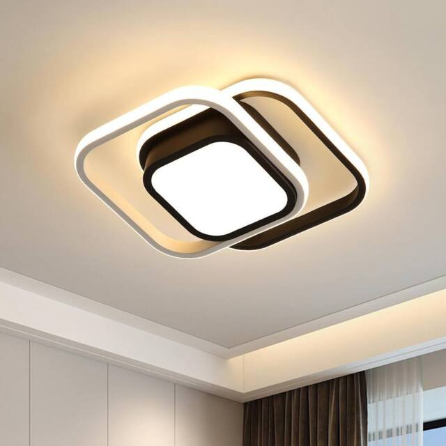 Goeco LED Ceiling Lights, 2 Squares Flush Mount Ceiling Lighting, 32W, 3000K in Black - image 1