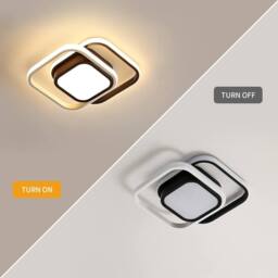 Goeco LED Ceiling Lights, 2 Squares Flush Mount Ceiling Lighting, 32W, 3000K in Black - thumbnail 4