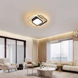 Goeco LED Ceiling Lights, 2 Squares Flush Mount Ceiling Lighting, 32W, 3000K in Black - thumbnail 6