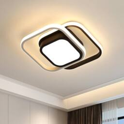 Goeco LED Ceiling Lights, 2 Squares Flush Mount Ceiling Lighting, 32W, 3000K in Black - thumbnail 1