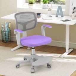 Costway Kids Desk Chair Children Study Chair w/Adjustable Height in Purple