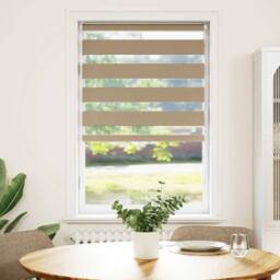 Berkfield Home Elegant Zebra Blind Sand Brown 85x100 cm Fabric Width 80.9 cm Pol - thumbnail 3