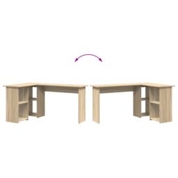 Berkfield Home Sonoma Oak Computer Desk Sonoma oak Particle board Standard in Brown - thumbnail 8