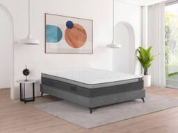Vente-unique Mattress - 180 X 200 Cm - Hybrid 7-Zone Pocket Sprung & Memory Foam in White - Size: Double