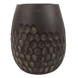 Leaf 32cm x 27cm Honeycomb Planter Composite Plant Pot in Grey - Size: 32 cm x 27 cm - thumbnail 1