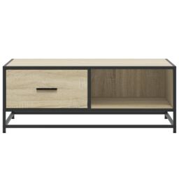 Berkfield Home Coffee Table Sonoma Oak 90x57x35 cm Engineered Wood & Metal in Brown - Size: 90 x 57 x 35 cm - thumbnail 5