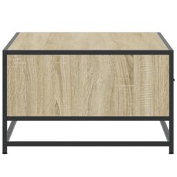Berkfield Home Coffee Table Sonoma Oak 90x57x35 cm Engineered Wood & Metal in Brown - Size: 90 x 57 x 35 cm - thumbnail 6