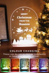 Personalised Memento Company Personalised Christmas Wooden Based LED Light in Light Brown - thumbnail 3