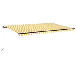 Berkfield Home Manual Retractable Awning with LED 500x300 cm Yellow & White