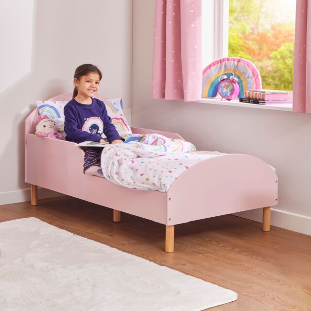 Liberty House Toys Kids Pink Toddler Bed in Dusty Pink - Size: Cot Bed - image 1