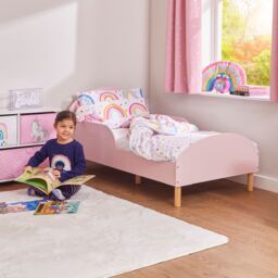 Liberty House Toys Kids Pink Toddler Bed in Dusty Pink - Size: Cot Bed - thumbnail 4
