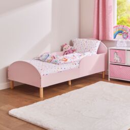 Liberty House Toys Kids Pink Toddler Bed in Dusty Pink - Size: Cot Bed - thumbnail 3