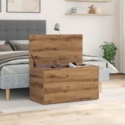 Berkfield Home Storage Chest Artisan Oak 84x42x46 cm Engineered Wood in Brown - Size: 84 x 42 x 46 cm - thumbnail 3