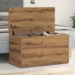 Berkfield Home Storage Chest Artisan Oak 84x42x46 cm Engineered Wood in Brown - Size: 84 x 42 x 46 cm - thumbnail 1