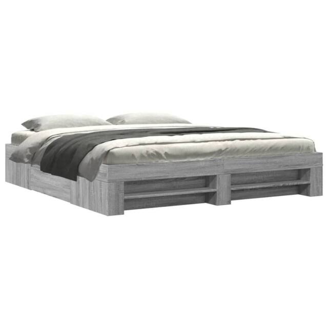 Berkfield Home Bed Frame Frame Grey Sonoma 180x200 cm Super King Wood - image 1