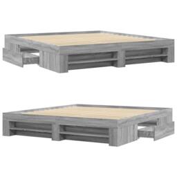 Berkfield Home Bed Frame Frame Grey Sonoma 180x200 cm Super King Wood - thumbnail 8