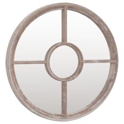 Berkfield Home Mirror Sand 60x4 cm Iron Round for Indoor Use in Beige - thumbnail 3