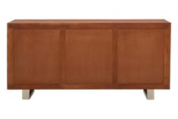 Orsina Acacia Two‑Door Sideboard, Solid Acacia Wood Cabinet with 3‑Drawer & 2‑Door Storage, Sleek Metal‑Legs in Brown - thumbnail 5