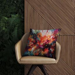Warren Reed - Designer A Vibrant Abstract Painting Of Halloween Outdoor Cushion in Orange - Size: 45 cm x 45 cm - thumbnail 2