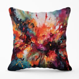 Warren Reed - Designer A Vibrant Abstract Painting Of Halloween Outdoor Cushion in Orange - Size: 45 cm x 45 cm - thumbnail 1
