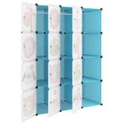 Berkfield Home Cube Storage Cabinet for Kids with 12 Cubes Blue PP - thumbnail 6