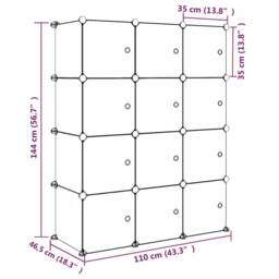 Berkfield Home Cube Storage Cabinet for Kids with 12 Cubes Blue PP - thumbnail 8