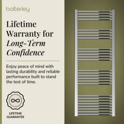 Balterley Straight Heated Towel Rail Radiator, 602W, 600 x 1800mm, Chrome in Silver - thumbnail 7
