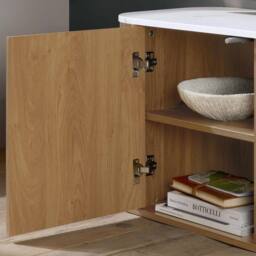 Birlea Kagu Small TV Unit Fluted Ribbed Oak & Marble effect in Light Oak - thumbnail 5