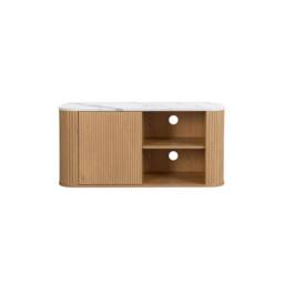 Birlea Kagu Small TV Unit Fluted Ribbed Oak & Marble effect in Light Oak - thumbnail 9