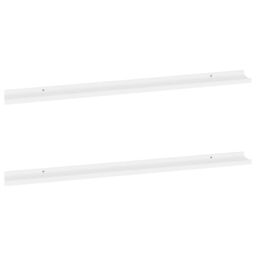 Berkfield Home Wall Shelves 2 pcs White 115x9x3 cm - Size: 115 x 9 x 3 cm - thumbnail 2