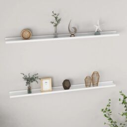 Berkfield Home Wall Shelves 2 pcs White 115x9x3 cm - Size: 115 x 9 x 3 cm - thumbnail 1