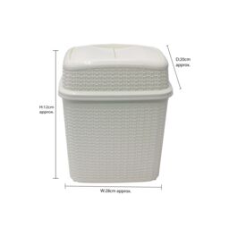 JVL Loop Toilet Brush & Rectangular Lidded Bin in White - thumbnail 3