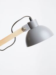 Orsina Ambiant Wood & Metal Table Lamp, Versatile Bedside Table Lamp, Modern Rustic Livingroom Table Lamp in Grey - thumbnail 5