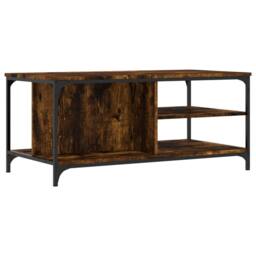 Berkfield Home Decorative Coffee Table Smoked Oak 100x50x45 cm Engineered Wood in Brown - Size: 100 x 50 x 45 cm - thumbnail 6