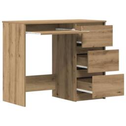 Berkfield Home Desk Artisan Oak 90x45x76 cm Engineered Wood in Brown - Size: 90 x 45 x 76 cm - thumbnail 5