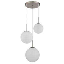 Netlighting Kop Cluster Pendant Nickel Balls Alabaster Optic Glass Shade 3x E27 in Grey - thumbnail 2