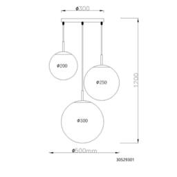 Netlighting Kop Cluster Pendant Nickel Balls Alabaster Optic Glass Shade 3x E27 in Grey - thumbnail 6