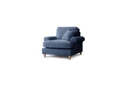 The Great Sofa Company Ezra Textured Velvet Armchair - Scroll Arm in Navy - thumbnail 2