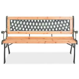 Berkfield Home Garden Bench 122 cm Wood in Brown - thumbnail 2