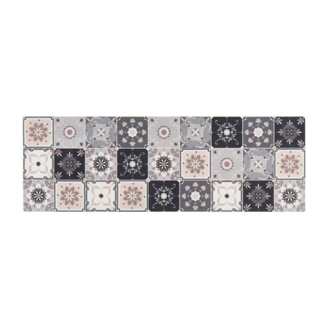 The Rug Shop UK Grey Cream Natural Modern Floral Geometric Easy to Clean Mat - Size: 50 cm x 75 cm - image 1